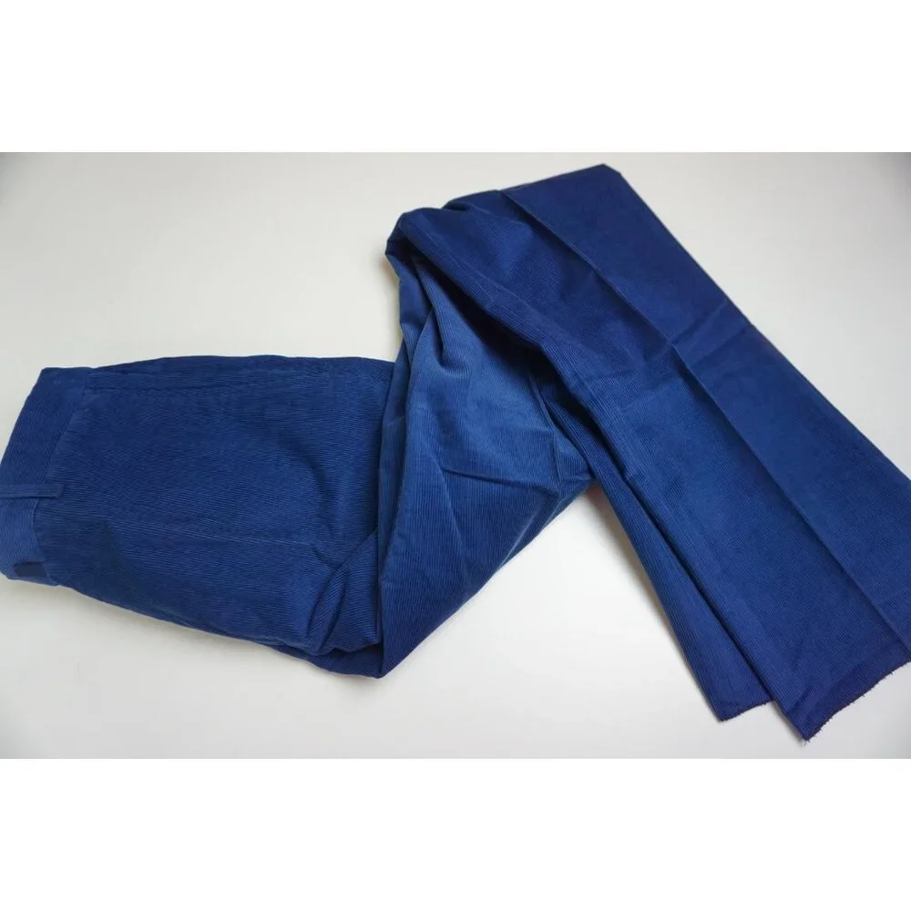 Incotex 100% Cotton Royal Blue Corduroy Mens Pants Sz 44 NEW